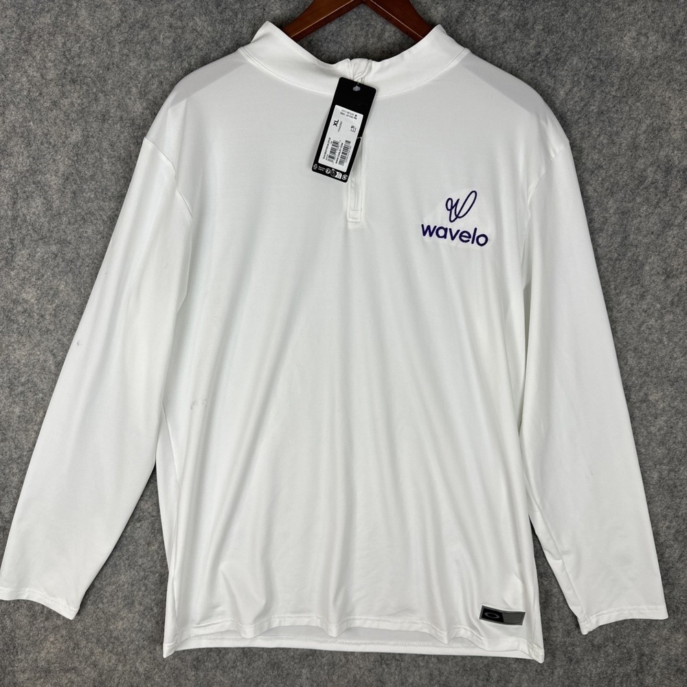 Oakley Pullover Mens XL White Team Issue Podium Athletic 1/4 Zip Wavelo Logo